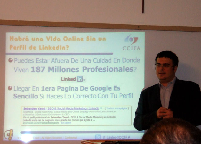 Presentación de Sebastien Yanni en el Taller de la CCIFA Optimizar el Perfil LinkedIn